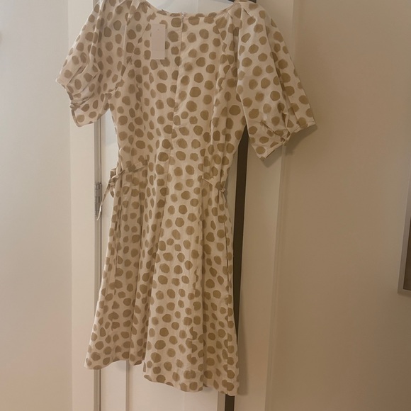 NWT LOFT Cream and Tan Polka Dot Dress size 0 - Picture 4 of 4